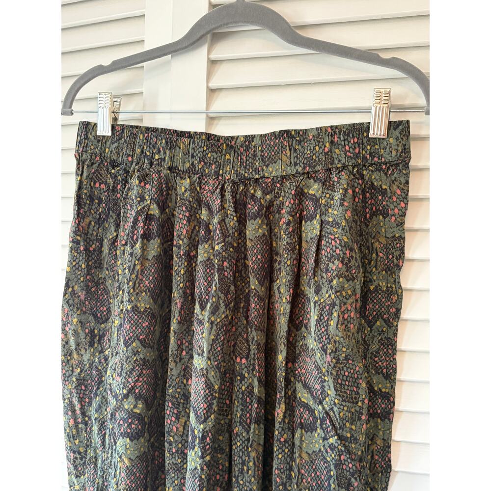 All Saints women's Lila Tamora tapered pants 8 snakeprint green - Picture 4 of 7